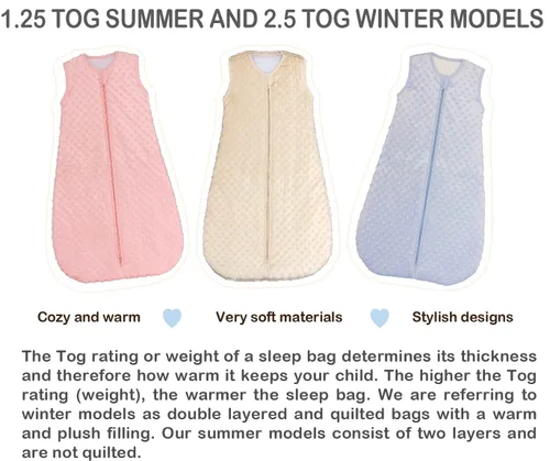 Miniatura 5 de BABYINABAG Saco de Dormir para Bebé Muy Cálido de 2.5 Tog, Modelo de Invierno Acolchado, de Felpa con Lunares "Minky Dot" para Bebés y Niños