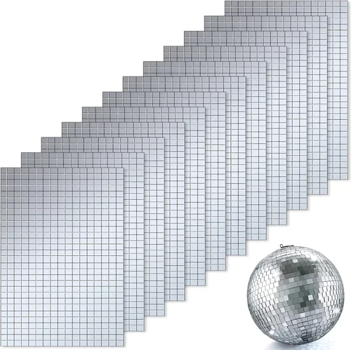 Miniatura 15 de Azulejos de mosaico autoadhesivos para proyectos de manualidades, 0.197 x 0.197 in (plata, 28800 piezas)