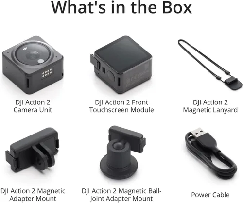 Miniatura 5 de DJI Action 2 Combo de doble pantalla – Cámara de acción 4K con pantallas táctiles OLED duales, FOV de 155°, accesorios magnéticos, tecnología