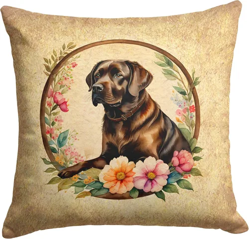 Miniatura 90 de Caroline's Treasures DAC2072PW1414 Affenpinscher and Flowers - Almohada decorativa de tela, lavable a máquina, para interiores y exteriores