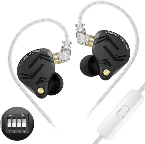 Miniatura 15 de KZ ZS10 Pro X - Auriculares para juegos, monitor intrauditivo KZ, monitor de oído mejorado 4BA 1DD con cable, auriculares IEM multicontrolador