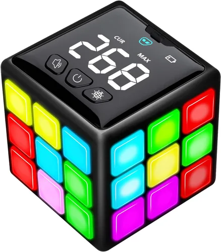 Xinbeiya Cubo de Juego Portátil Recargable - 15 Divertidos Juegos de Cerebro y Memoria con Pantalla de Puntuación - Regalos de Navidad, Pascua y