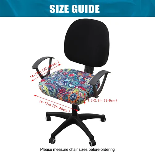 Miniatura 4 de Smiry - Fundas para silla de oficina y computadora con diseño impreso, ajuste elástico, universal, para escritorio, fundas para silla giratoria