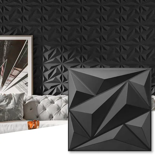 Miniatura 10 de Art3dwallpanels Paquete de 33 paneles de pared 3D de diamante para decoración de pared interior, paneles de pared con textura de flores de PVC