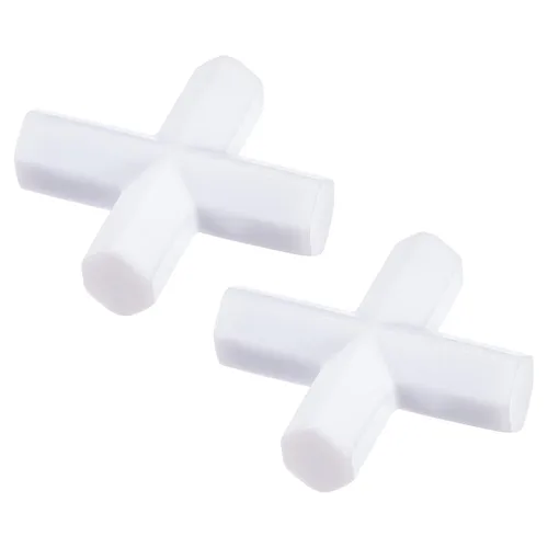Miniatura 9 de MECCANIXITY Agitador magnético mezclador barra de agitación barra 10 mm (0.39 ") forma de cruz imán de recubrimiento blanco para laboratorio 2 piezas