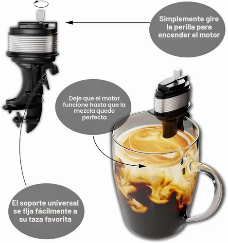 Miniatura 2 de The Motor Mixer por HMC - Novedoso mezclador de café con motor de barco, mini agitador de motor de barco, funciona con tazas, tazas y vasos