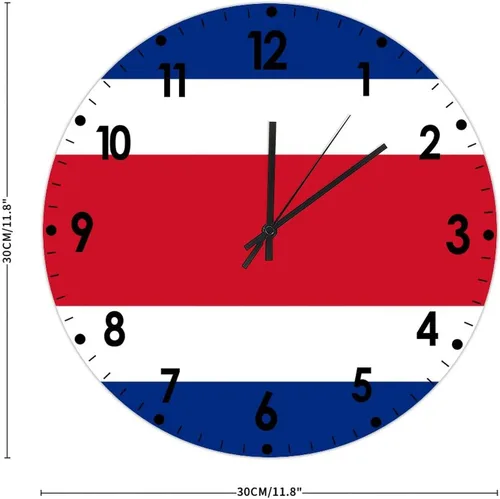 Miniatura 713 de Cheyan Reloj de pared con bandera de Canadá de 12 pulgadas, silencioso, sin tictac, de PVC, funciona con pilas, reloj redondo decorativo, regalo