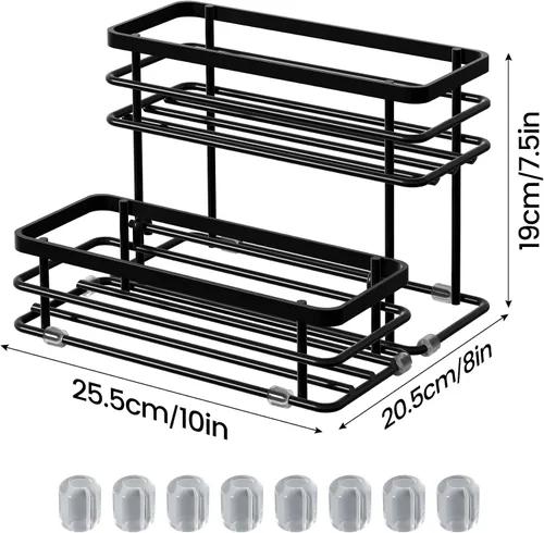 Miniatura 5 de Organizador de jarabe de café, soporte para botellas de jarabe para barra de café, 2 niveles, 6 estantes de almacenamiento para jarabe, vino