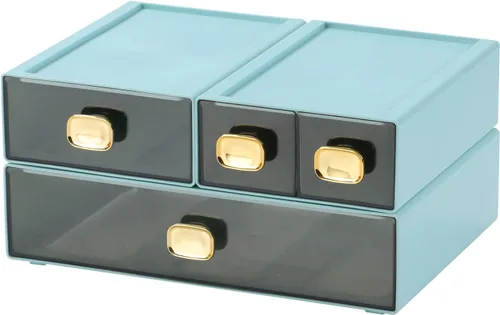 Miniatura 13 de Amplios cajones de escritorio, organizador de escritorio apilable, caja de almacenamiento de plástico para oficina, escuela y suministros para el 4