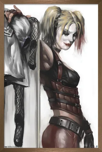 Miniatura 16 de DC Comics - Póster de pared de Harley Quinn, 22.4 pulgadas de largo x 14.7 pulgadas de ancho, versión enmarcada de madera de granero