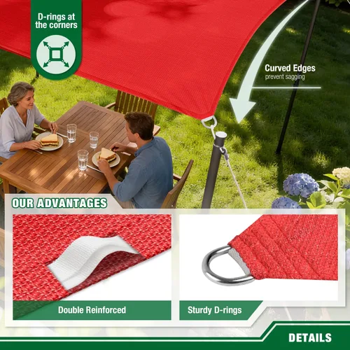 Miniatura 3 de Toldo Vela Triangular de Sombra 2'x2'x2' Toldo Resistente a los Rayos UV Cubierta para Patio Exterior Pérgola Patio Trasero Terraza Jardín Porche