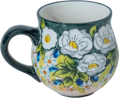 ALMA Taza de café cerámica actualizada 2025 de otoño 380ml/12oz, taza con flores, taza de té única hecha a mano para festival, apta para microondas