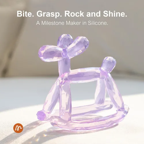 Miniatura 6 de Mordedor de Bebé Miraloop de Cristal en Gelatina – Juguete de Alivio de Dentición Jellydog para Bebés de 3-6 Meses, Mordedor de Mano de Silicona