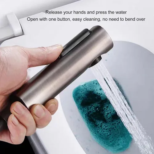 Miniatura 6 de Pulverizador de bidé de mano para inodoro, accesorio de rociador de acero inoxidable para lavado femenino y doble interruptor, accesorio de bidé