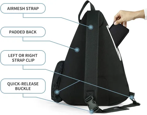 Miniatura 4 de Mangrove Bolsa de pickleball, mochila de pickleball para hombres y mujeres, bolsa ajustable con gancho para cerca, gran capacidad/bolsillo de Negro