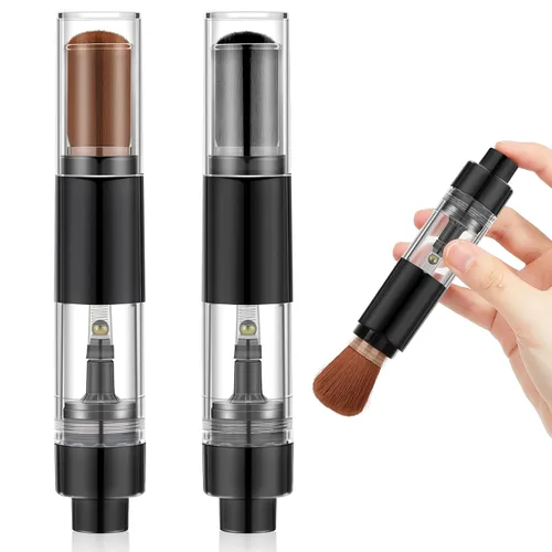 Tioncy 2 piezas de cepillo de polvo suelto recargable para relieve, herramienta aplicadora de aerosol de viaje reutilizable, retráctil para hacer