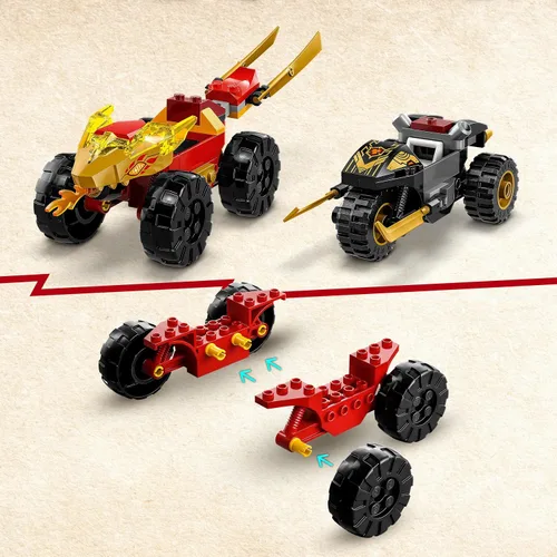 Miniatura 3 de Lego 71789 Ninjago Chase Set con Kais Speedster y Ras 'Motocicleta, Juguete para niños a partir de 4 años, juguete Ninja Car para construcción, Mini