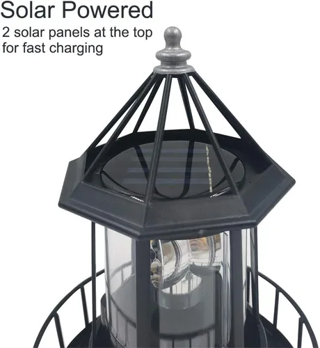 Miniatura 7 de CALIDAKA Faro LED con energía solar de 360 grados giratorio paisaje IP65 impermeable duradero giratorio al aire libre lámpara de luz solar colgante