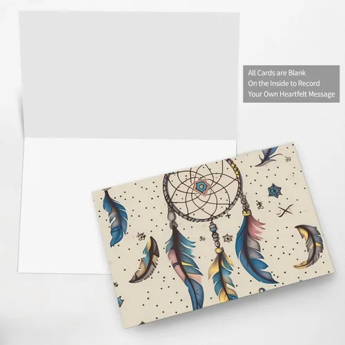 Miniatura 4 de Tarjetas de cumpleaños con sobres, atrapasueños y luna, tarjetas de boda, tarjetas de condolencias, tarjetas de agradecimiento en blanco dentro