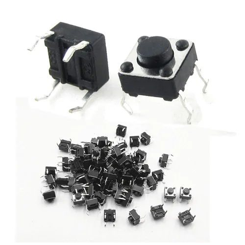 Miniatura 6 de DAOKI Interruptor de botón táctil de 2 pines DIP 0.236x0.236x0.197 in PCB momentáneo táctil táctil interruptor de botón de 100 Uds