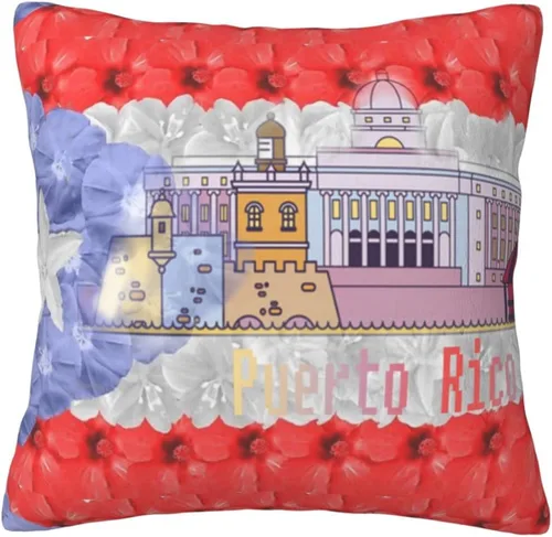 Miniatura 11 de ASYG Funda de cojín de Puerto Rico de 18 x 18 pulgadas, diseño de doble cara Puerto Rico 05