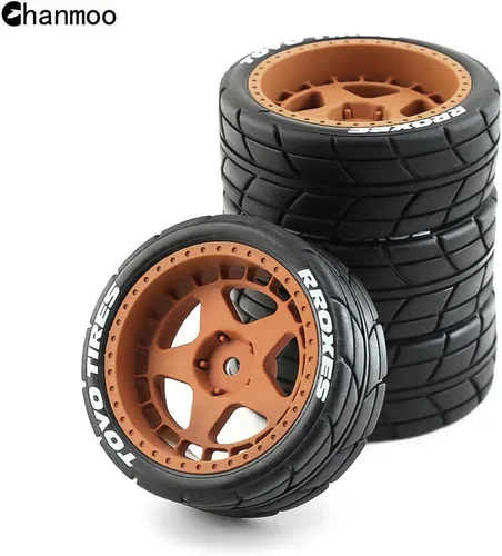Miniatura 5 de 1/10 RC On Road Neumáticos hexagonales de 0.472 in, llantas de plástico y neumáticos de goma para 1:10 Rally Racing Drift Touring CarTamiya XV01