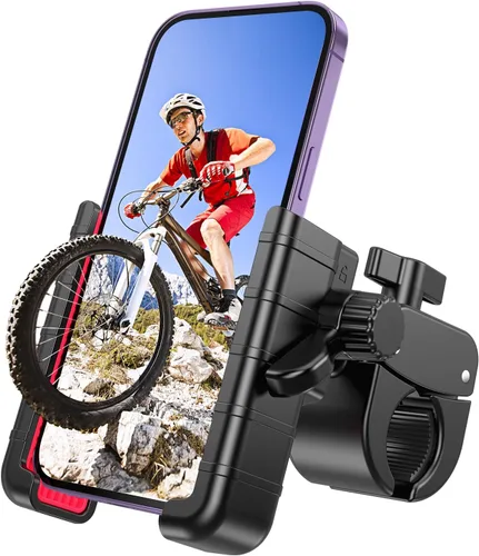 Soporte de teléfono para bicicleta, [compatible con cámara] Soporte de teléfono de motocicleta para scooter eléctrico, montaña, moto de cross y