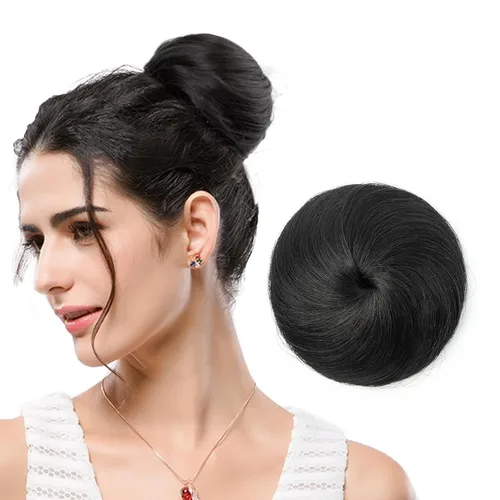 Miniatura 35 de Moño de Cabello Humano 100%, Moño Desordenado Pieza de Cabello Extensiones de Cabello Humano Real Moño de Cabello Rizado Natural Piezas de Cabello