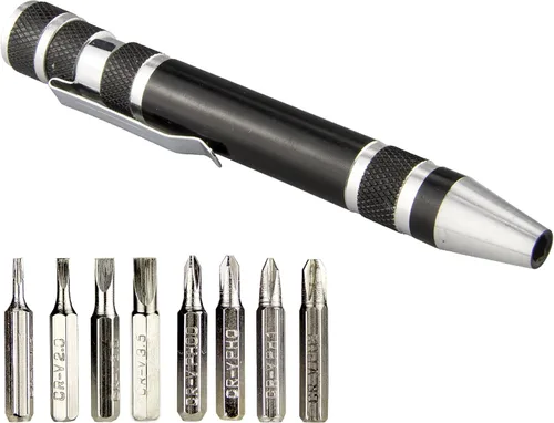 SWATOM Juego de mini destornilladores 8 en 1, destornilladores pequeños tipo pluma, herramientas de reparación magnéticas EDC, gadgets de precisión