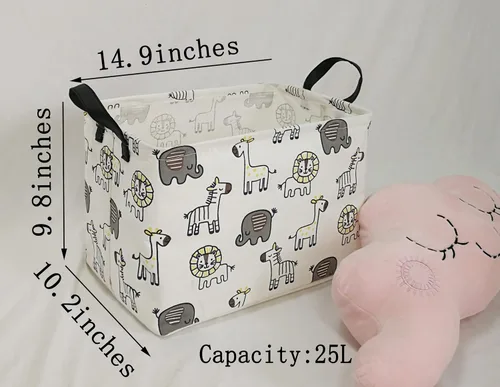 Miniatura 2 de MAIZMZ Cesta de almacenamiento de regalo para bebé, plegable, organizador de guardería, caja de juguetes impermeable para organizar el hogar