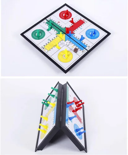 Miniatura 2 de Ludo - Juego de mesa de juego de 9.8 pulgadas, plegable magnético, juego de estrategia clásico de viaje para niños y adultos (ángulo derecho)