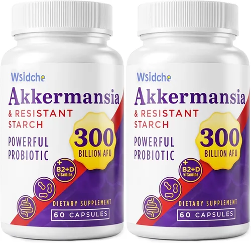 300 mil millones de probióticos AFU Akkermansia | Suplemento para mujeres y hombres, Akkermansia Muciniphila para Akkermansia, digestivo, intestino,