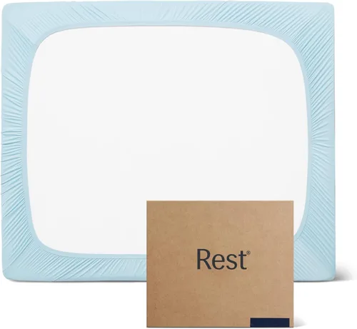 REST® Evercool®+ Sábana bajera ajustable, tamaño King, azul claro, 15 pulgadas de profundidad (hasta 18 pulgadas), ropa de cama transpirable para