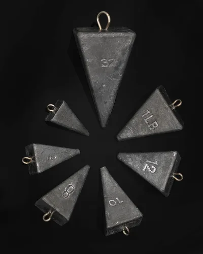 Miniatura 7 de BLUEWING Pyramid Sinkers Pesas de pesca de plomo 1oz, 2oz, 3oz, 5oz, 8oz, 10oz, 12oz, 16oz, 32oz para agua salada