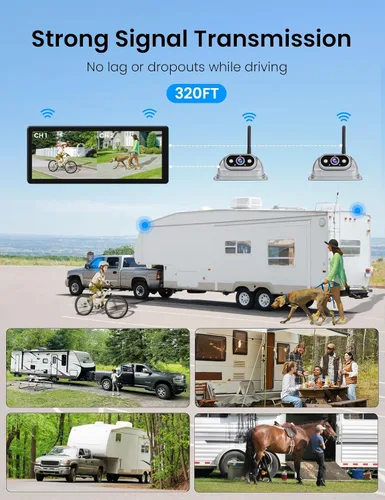 Miniatura 4 de Sistema de cámaras de respaldo inalámbricas con 10.26 pulgadas precableado para sistema Furrion 1080P HD IPS pantalla táctil sin demora, IP69K