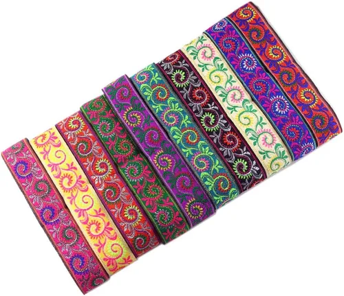 Miniatura 3 de MSCFTFB Patrones de pasley - Cinta de tela de jacquard, cintas de tela tejida con flecos para accesorios de ropa, correas de adorno, cinturones