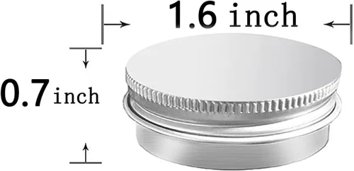 Miniatura 2 de Paquete de 30 tarros de aluminio de 0.5 oz con tapa de rosca, recipientes redondos recargables de 0.5 fl oz