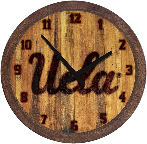 Miniatura 18 de The Fan-Brand NCAA Oklahoma Sooners: Reloj de pared con parte superior de barril de imitación para decoración de bar, decoración de fiesta