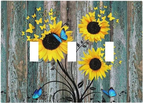 Miniatura 214 de Placa de cubierta de tomacorriente con diseño de mariposa, placas decorativas de pared, 1 gang, cubiertas de enchufes eléctricos, placa frontal Arte