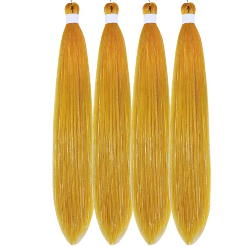 Miniatura 97 de Cabello estirado de fibra Kanekalon para trenzar con cabello humano, color oro rosado, 30 pulgadas