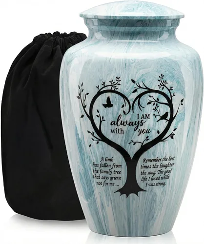 Urna hecha a mano para cenizas humanas, grandes urnas decorativas de cremación, urna funeraria conmemorativa para hombres y mujeres adultos con