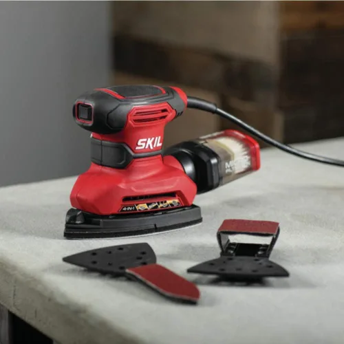 Miniatura 2 de SKIL SR232301 - Lijadora de detalles multifunción con cable con caja antipolvo de microfiltro, 3 accesorios adicionales y 12 hojas de lijado