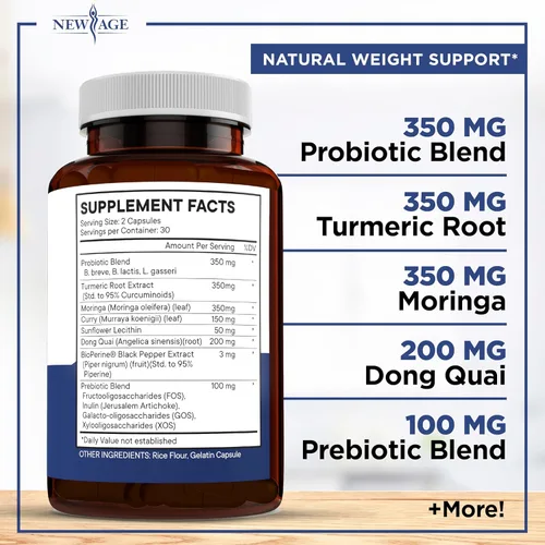 Miniatura 2 de NEW AGE Probióticos Pro Optimize para mujeres, menopausia, salud digestiva, apoyo para hinchazón, sofocos, apoyo articular, sudores nocturnos, salud