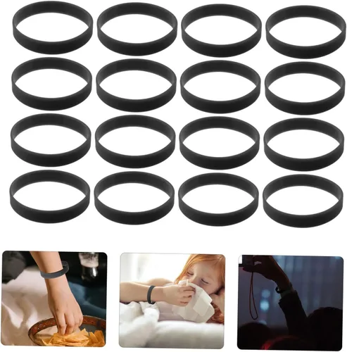 Miniatura 7 de EXCEART 300 pulseras de silicona que mantienen la camisa escondida en camisas, manga de anillo, manga de camisa de sostén, brazaletes para niños