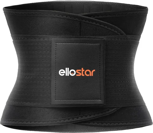 Miniatura 4 de ellostar Entrenador de cintura para mujer: banda de sudor para grasa del vientre, control de abdomen, soporte de espalda, faja moldeadora de Negro