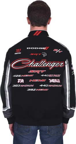 Miniatura 4 de JH DESIGN GROUP Dodge Challenger - Chaqueta de sarga de algodón bordada para hombre