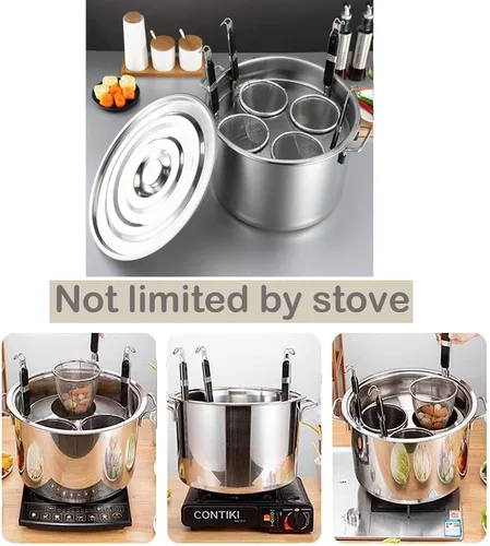 Miniatura 3 de UTOYA Stainess - Olla de acero para pasta con insertos, olla de cocina con divisor y colador, olla de inducción resistente, inducción, cerámica