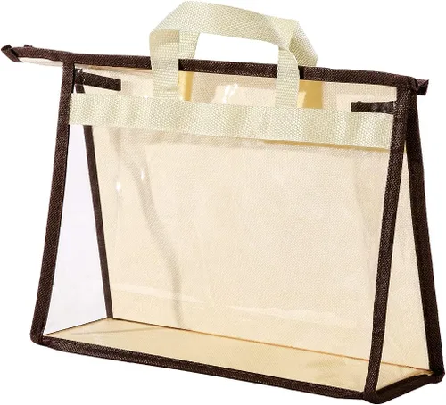 Bolsas de almacenamiento transparentes para bolsos organizador para armario, bolsa de almacenamiento colgante con cremallera para bolsos, S
