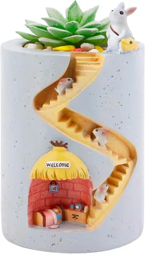 Miniatura 13 de Segreto - Macetas creativas para plantas de erizo, macetas de resina, jarrones para decoración del hogar para suculentas, flores, cactus, decoración