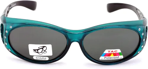 Miniatura 2 de V.W.E. Gafas de sol polarizadas para mujer, con diamantes de imitación, marco rectangular, con forma de corazón, 2.36 pulgadas